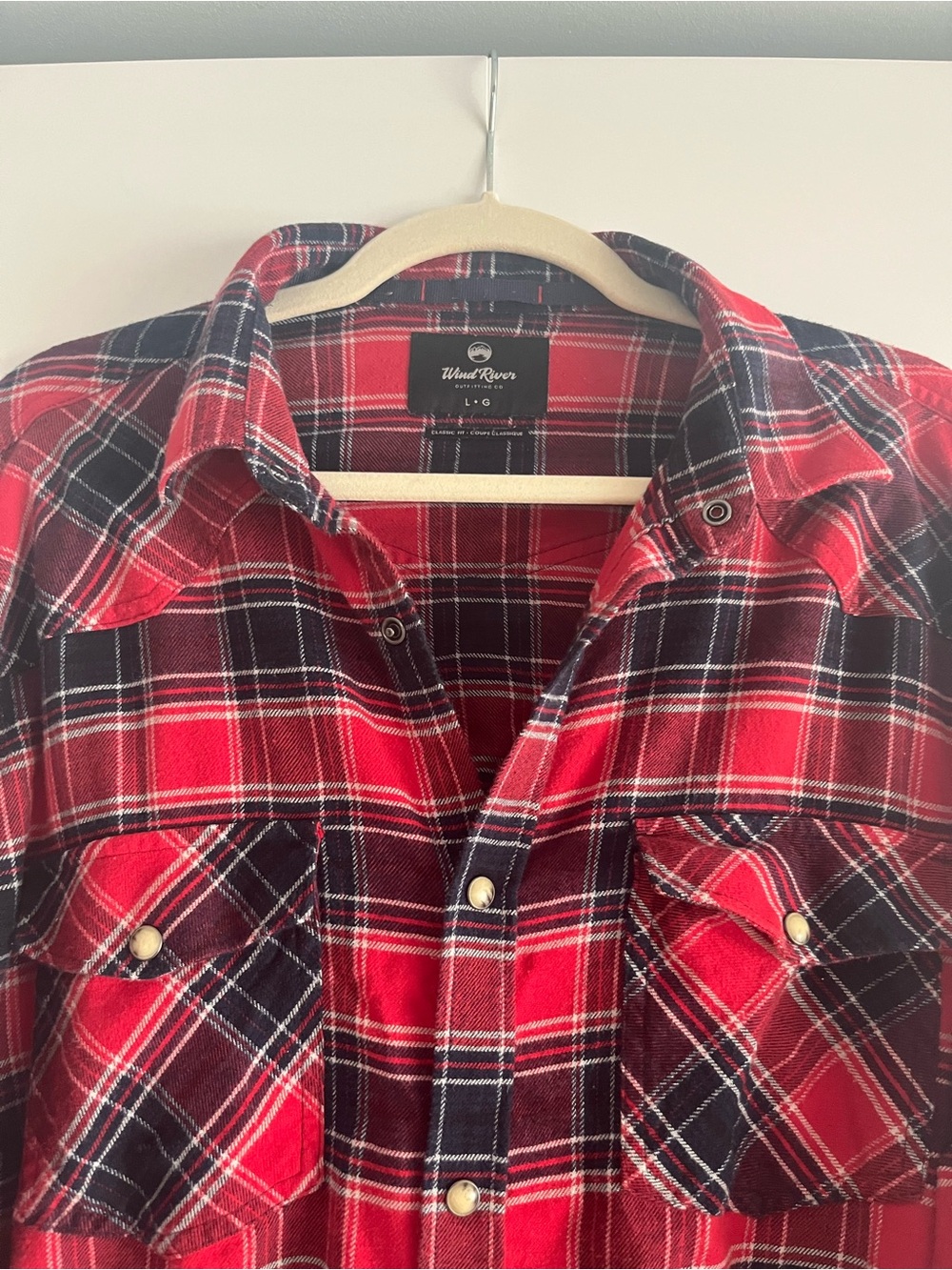 Wind River Men’s Western Style Plaid Shirt with Snaps